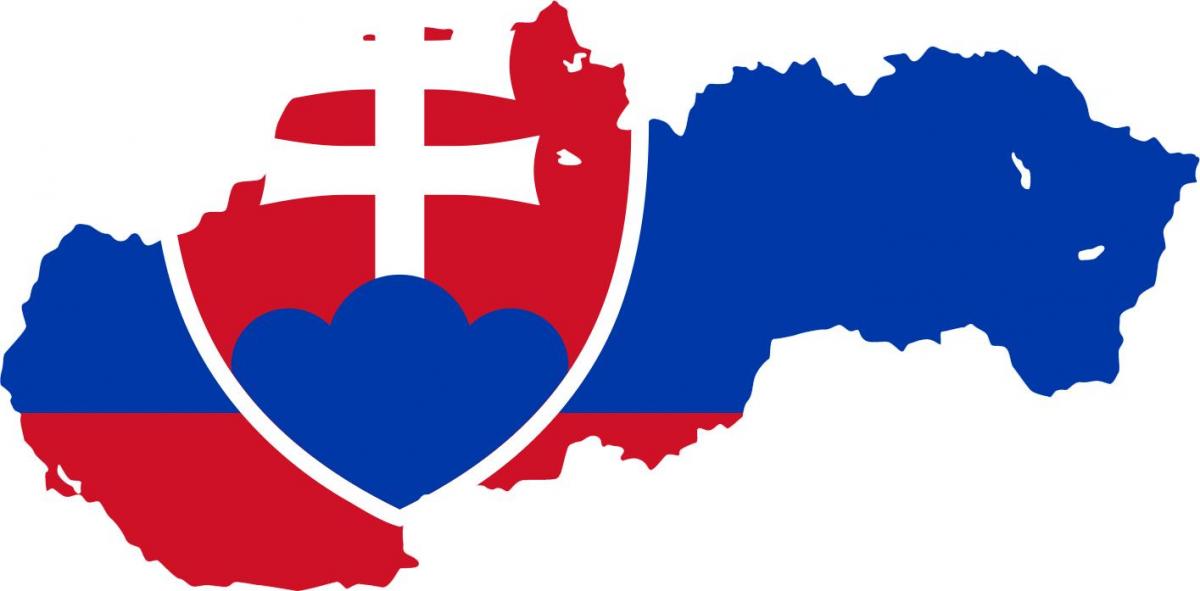 地图斯洛伐克国旗