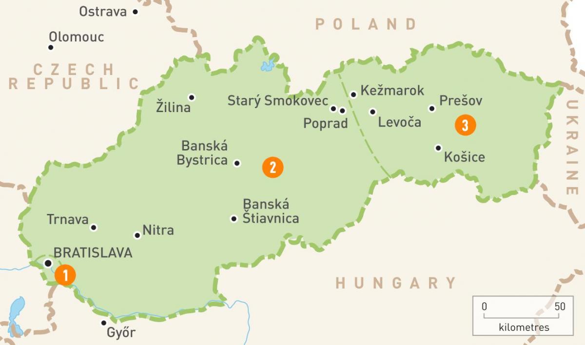 斯洛伐克在地图