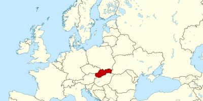 地图斯洛伐克的欧洲地图