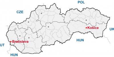 地图科希策斯洛伐克